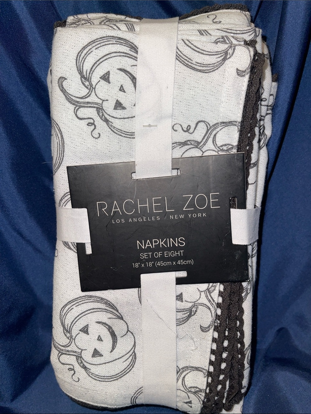 Rachel Zoe Black and White Pumpkin Sketch Cloth Napkins - Set of 8